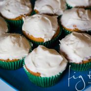 Pumpkin muffins with cream cheese frosting