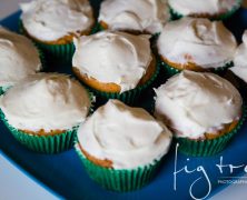 Pumpkin muffins with cream cheese frosting